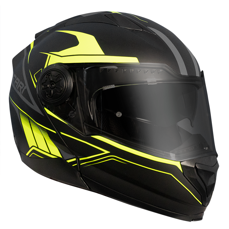 RXT 909 Flip-Up Matte Black/Fluro Yellow Helmet