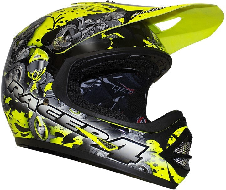 RXT Racer 4 Fluro Yellow Kids Helmet