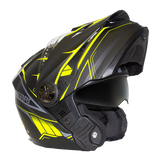 RXT 909P Safari Matte Black/Fluro Yellow Modular-Adventure Helmet