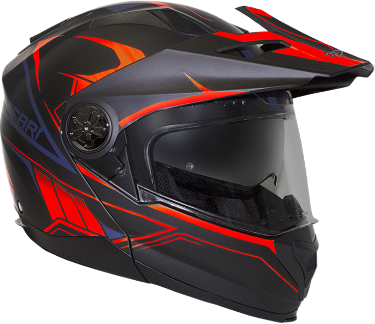 RXT 909P Safari Matte Black/Neon Orange Modular-Adventure Helmet