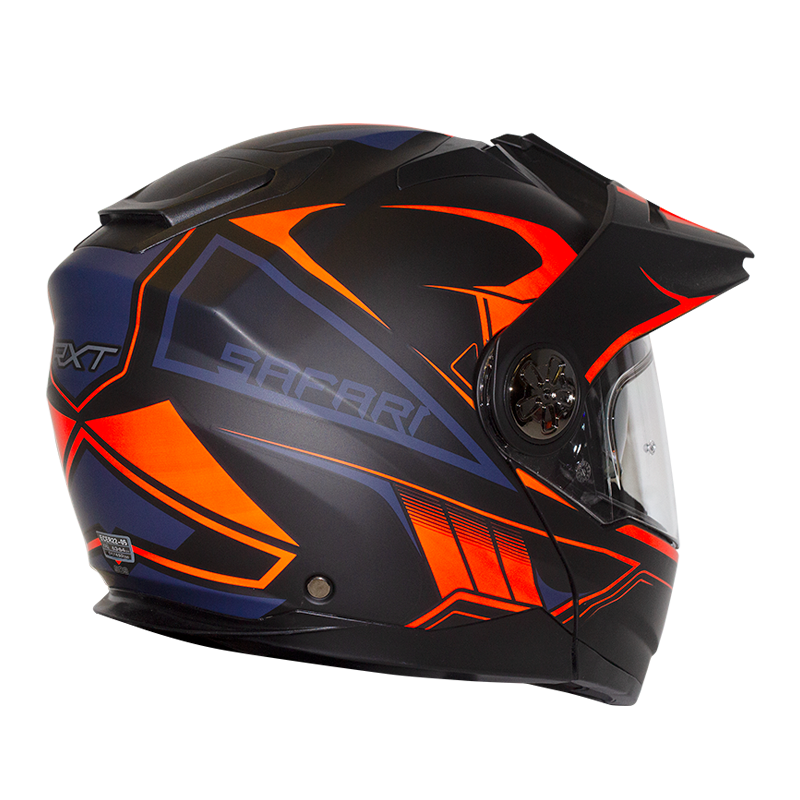 RXT 909P Safari Matte Black/Neon Orange Modular-Adventure Helmet