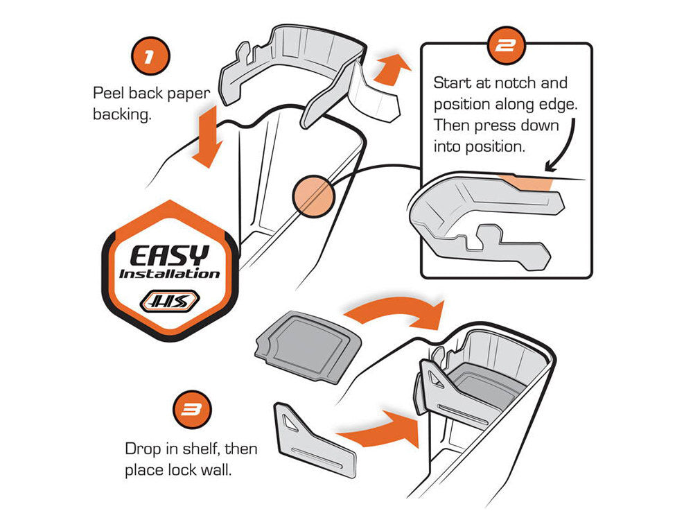 Hardstreet HSL-1014-SBSH-HD-TB Ryt-There Saddle Bag Shelf Tan for Touring 14-Up w/Left & Right Bags (Pair)