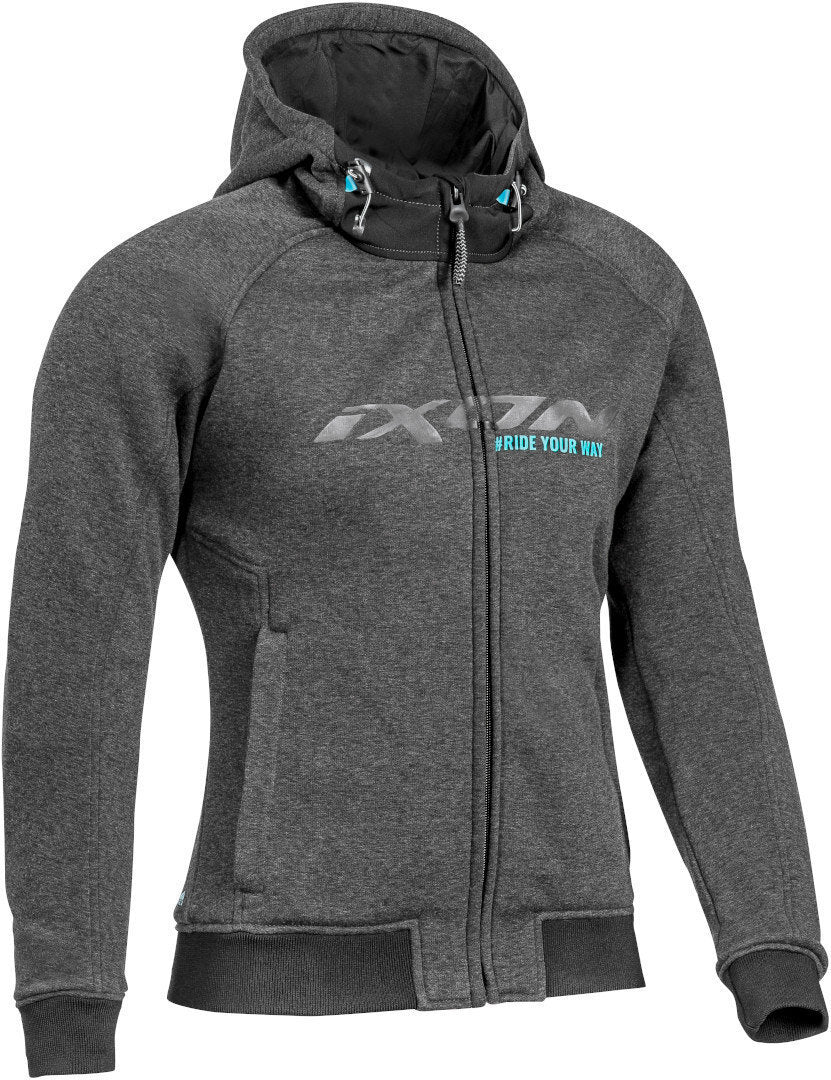 Ixon Palermo Lady Anthracite/Turquoise Textile Womens Hoodie Jacket - EasyR