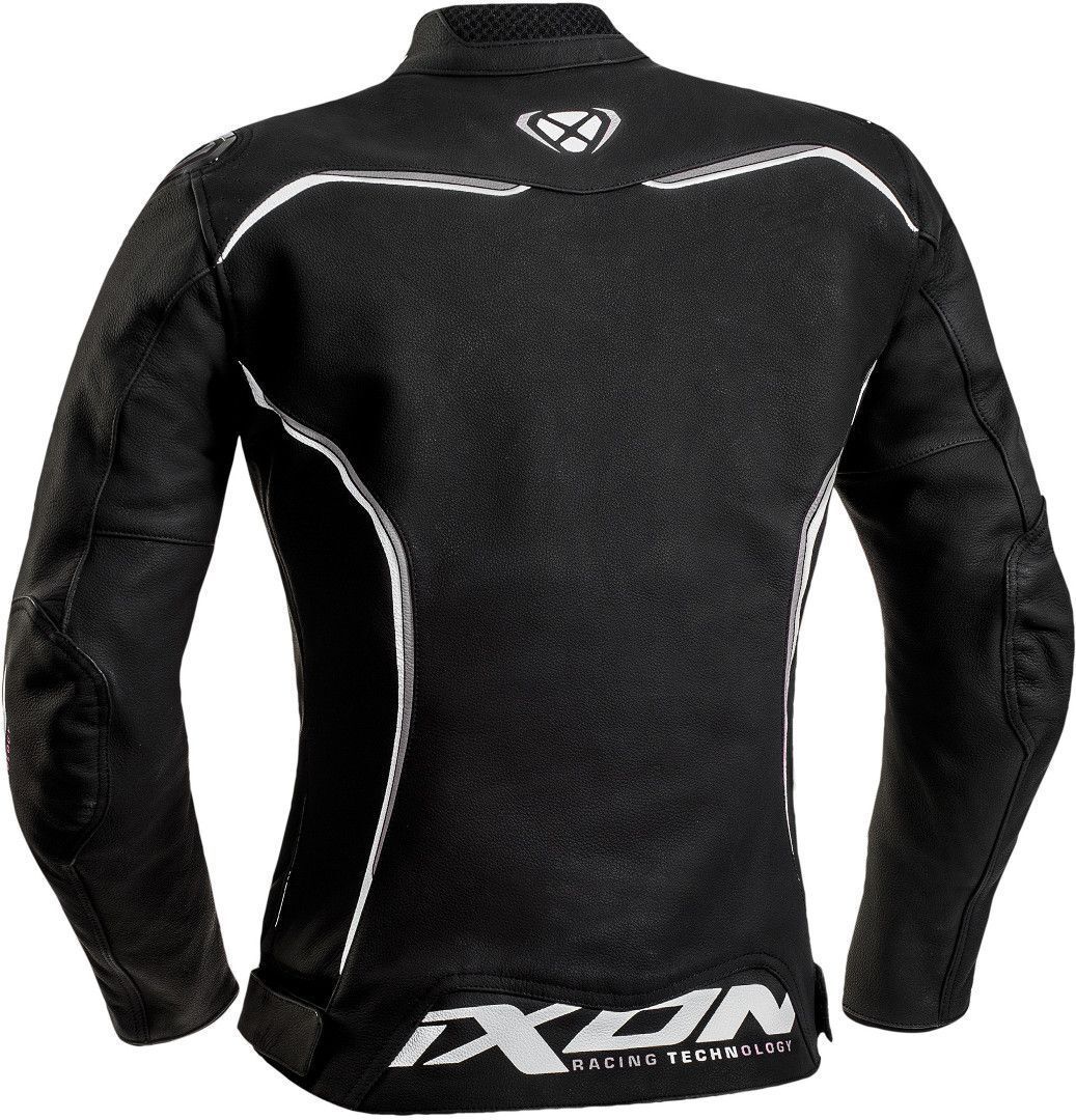 Ixon Trinity Lady Black/White/Grey Womens Leather Jacket [Size: MD] [INTERNAL]