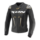 Ixon Vortex 3 Lady Black/White/Gold Womens Leather Jacket
