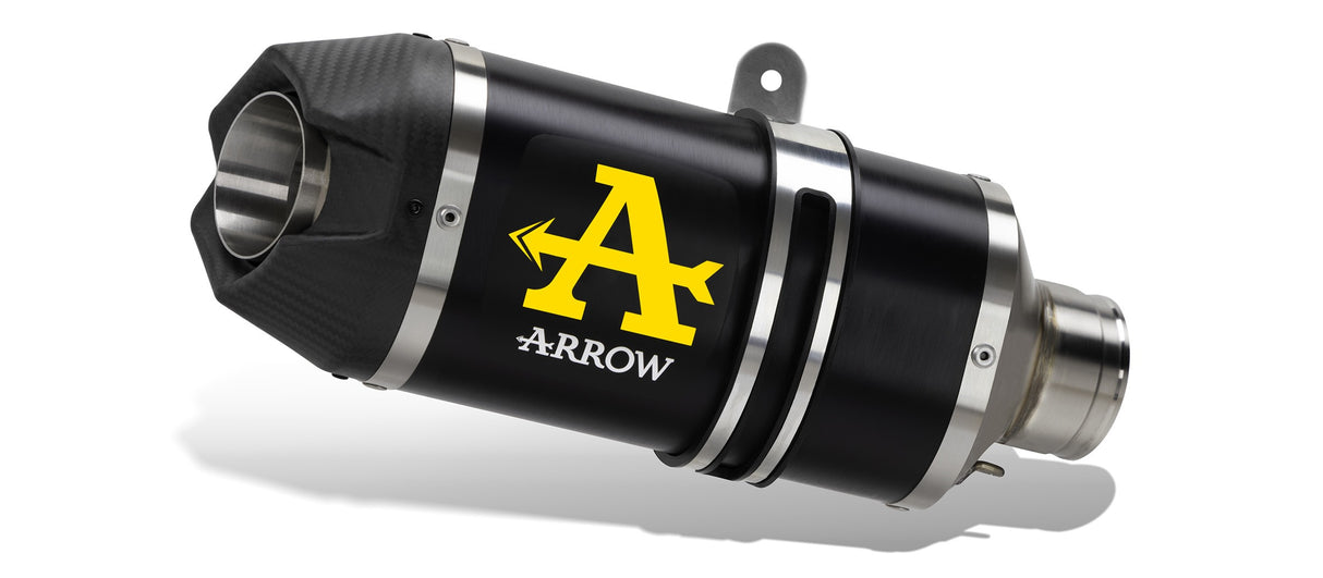 Arrow 71946AKN Indy Race Aluminium Dark Slip-On Muffler w/Carbon End Cap for Yamaha MT-10 22-24