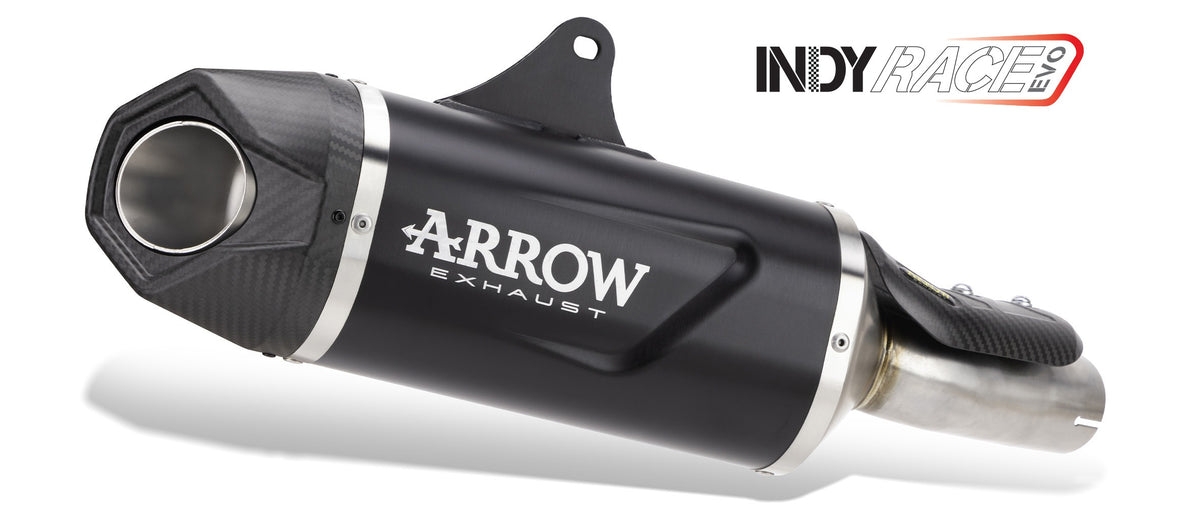 Arrow 71975AKN Indy Race Evo Aluminium Dark Slip-On Muffler w/Carbon End Cap for Husqvarna Svartpilen 801 24-25
