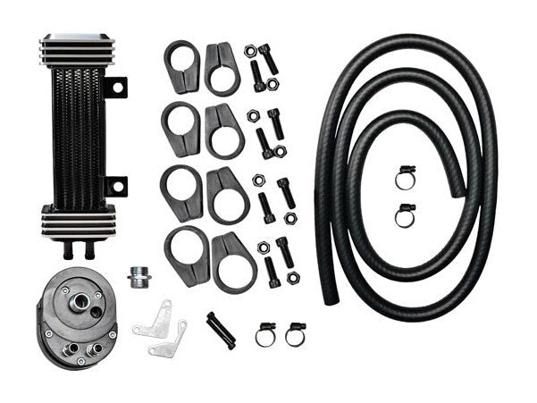 Jagg Oil Coolers JAG-750-1000 6-Row Vertical Deluxe Oil Cooler Kit for most Big Twin/Sportster 84-17 Models