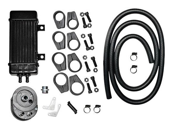 Jagg Oil Coolers JAG-750-2000 10-Row Vertical Wideline Oil Cooler Kit for most Big Twin/Sportster 84-17 Models