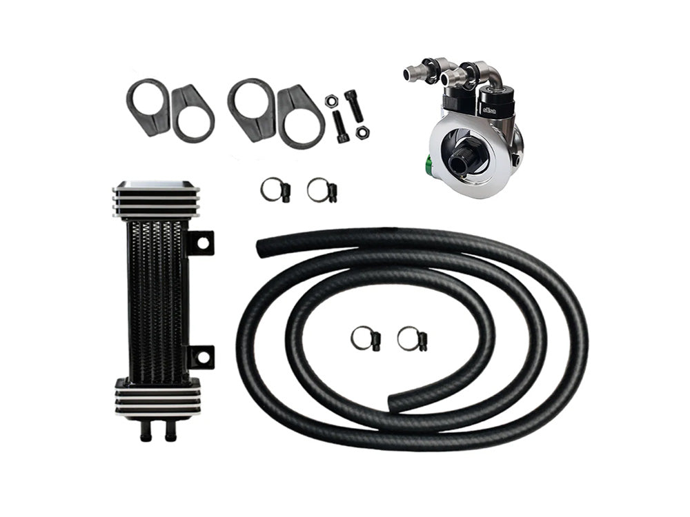 Jagg Oil Coolers JAG-780-1000 6-Row Vertical Deluxe Oil Cooler Kit for Harley-Davidson Sportster 86-21