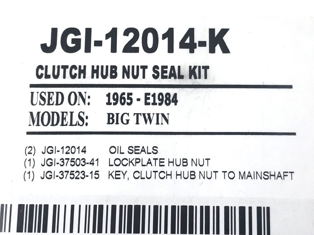 James Genuine Gaskets JGI-12014-K Clutch Hub Nut Seal Kit for Big Twin 36-Early 84