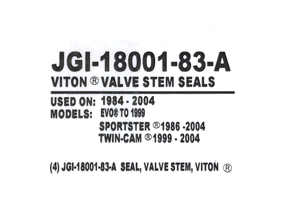 James Genuine Gaskets JGI-18001-83-A Valve Guide Seals for Big Twin 84-04/Sportster 84-04