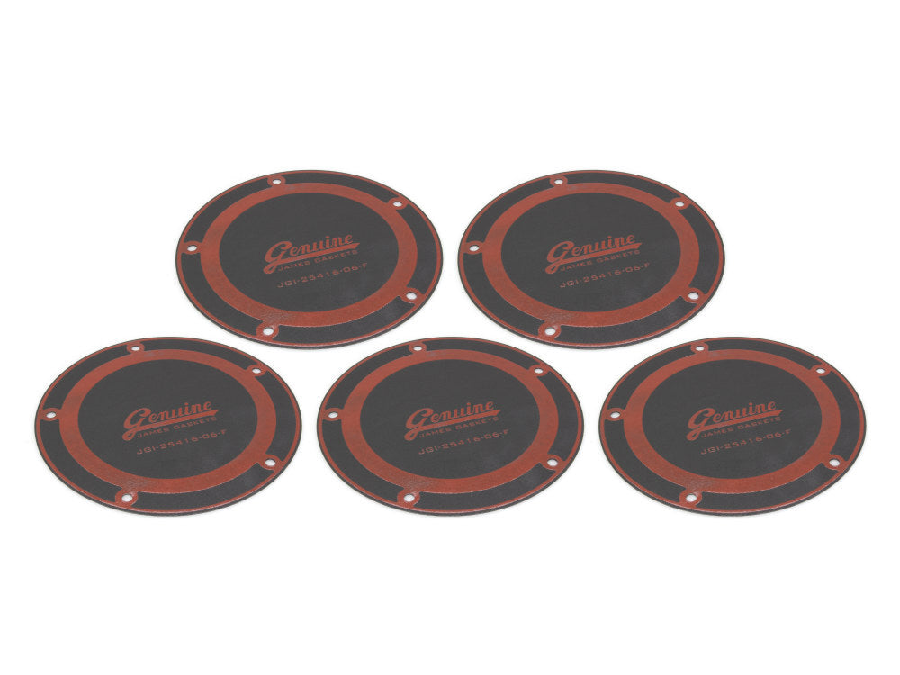 James Genuine Gaskets JGI-25416-06-F Clutch Derby Cover Gasket for Big Twin 07-17 6 Speed (5 Pack)