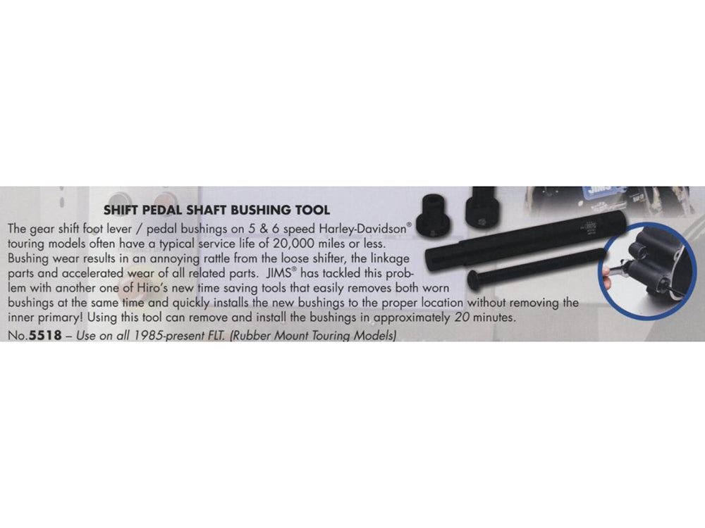 Jims Machine JM-5518 Foot Shifter Shaft Bushing Removal & Installer Tool for use on Touring 85-16