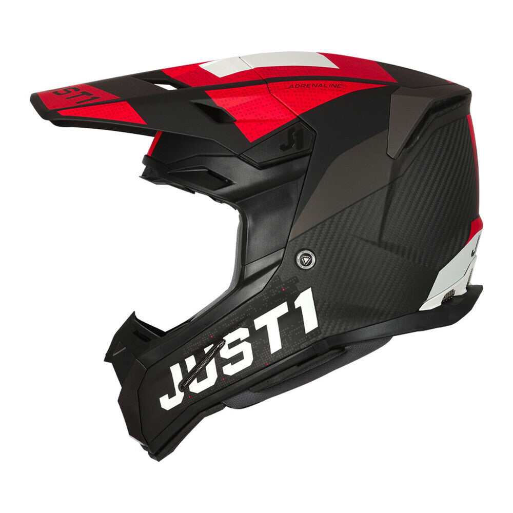 Just1 J22 Adrenaline Matte Carbon/Red/White Helmet