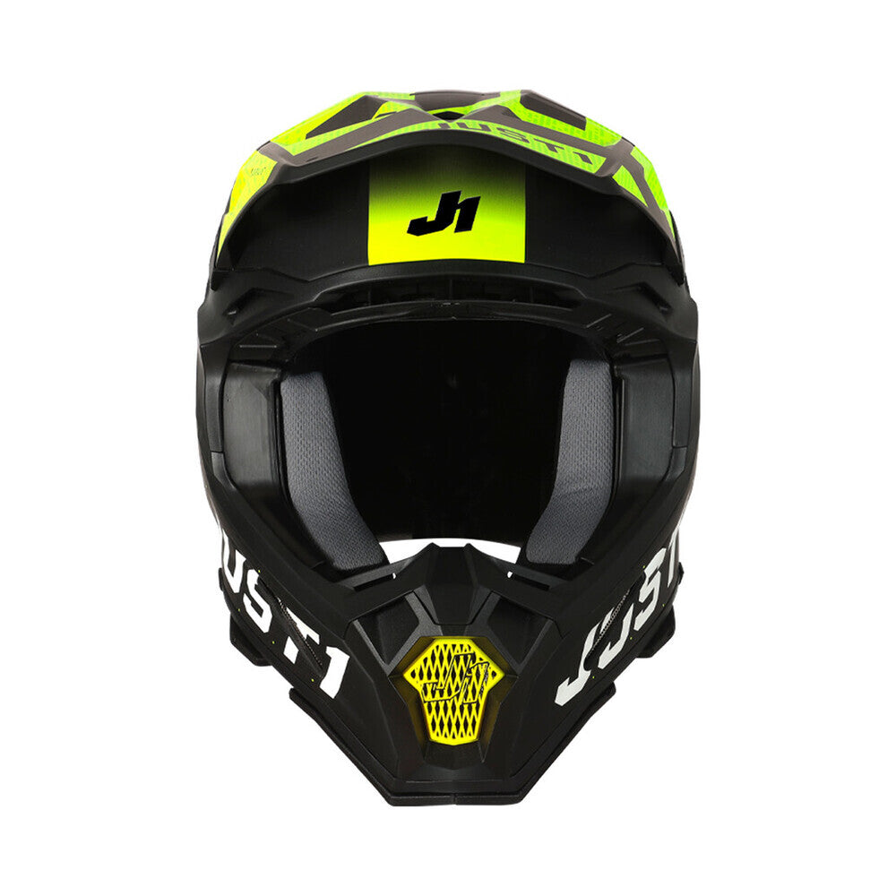 Just1 J22 Adrenaline Matte Carbon/Black/Fluro Yellow Helmet