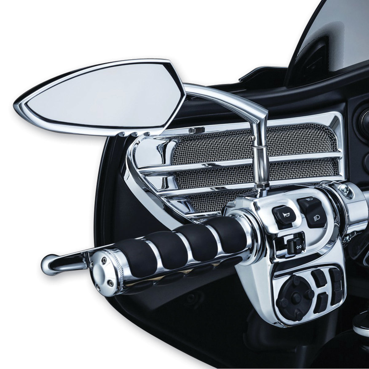 Kuryakyn K1713 Raised Mirror Adapters Chrome for all Indian & Metric Models