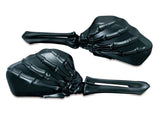 Kuryakyn K1758 Skeleton Hand Mirrors w/Black Stems & Black Mirror Heads