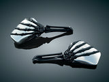 Kuryakyn K1764 Skeleton Hand Mirrors w/Black Stems & Chrome Mirror Heads