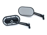 Kuryakyn K1766 Heavy Industry Mirrors Black w/Chrome Trim