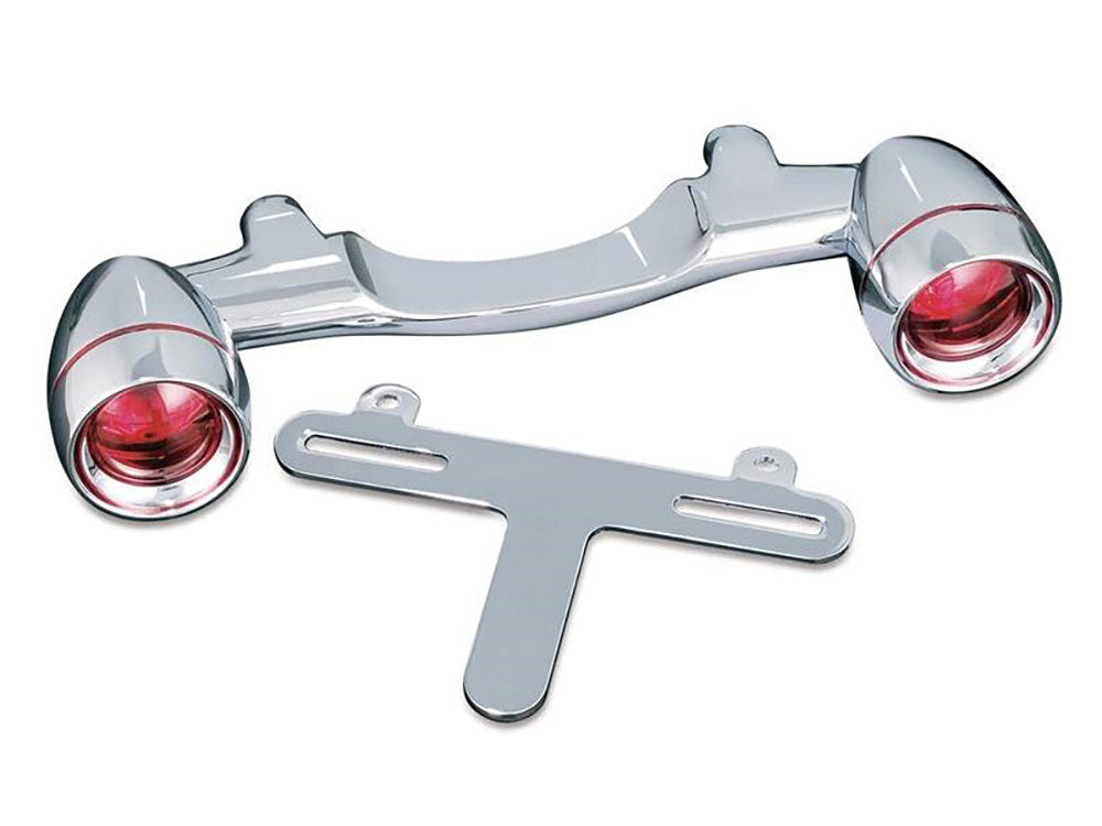 Kuryakyn K2098 Rear Bullet Turn Signal Bar w/Red Lens Chrome for Touring 91-13/FL Softail 86-17