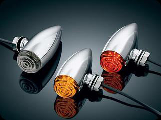 Kuryakyn K2500 Mini Bullet Turn Signals w/Amber LED Chrome