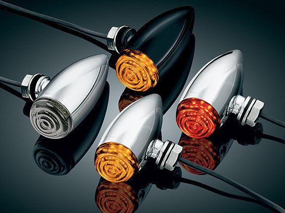 Kuryakyn K2504 Mini Bullet Turn Signals w/Amber LED Black