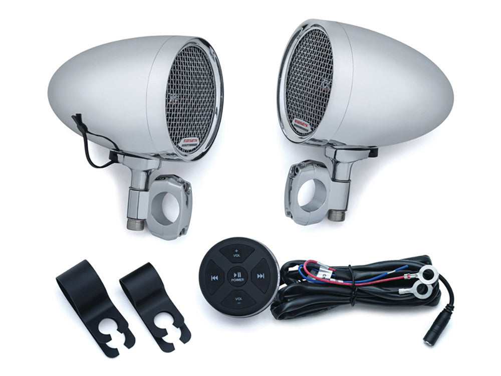 Kuryakyn K2712 Road Thunder Speaker Pods & Bluetooth Audio Controller Chrome by MTX