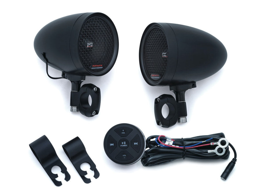 Kuryakyn K2713 Road Thunder Speaker Pods & Bluetooth Audio Controller Black by MTX