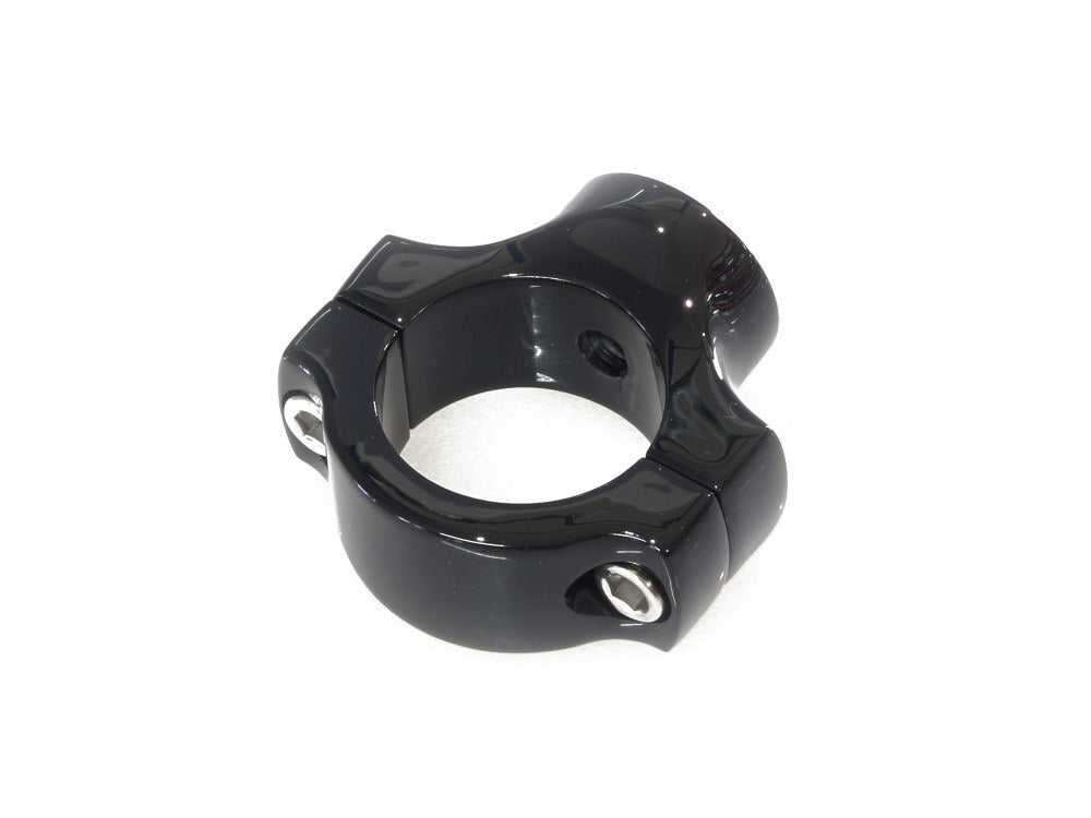 Kuryakyn K3121 Side Mount Number Plate Clamp Black for Softail 18-Up & Custom Applications w/1-1/4" Tubing