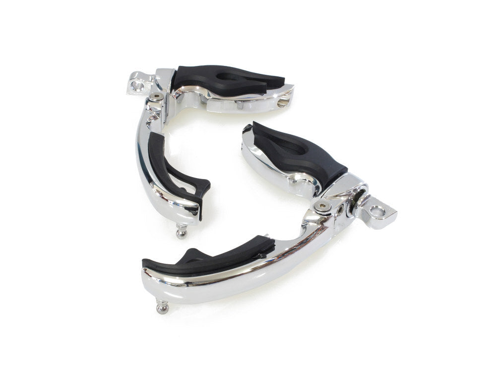 Kuryakyn K4411 Flame Switch Blade Footpegs Chrome w/Male Mount