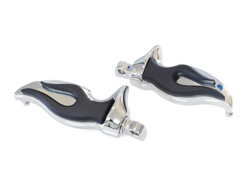 Kuryakyn K4416 Flame Footpegs Chrome w/Male Mount