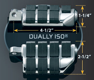 Kuryakyn K4574 Longhorn Offset Highway Pegs w/Dually & 1-1/2" Magnum Quick Clamp Chrome