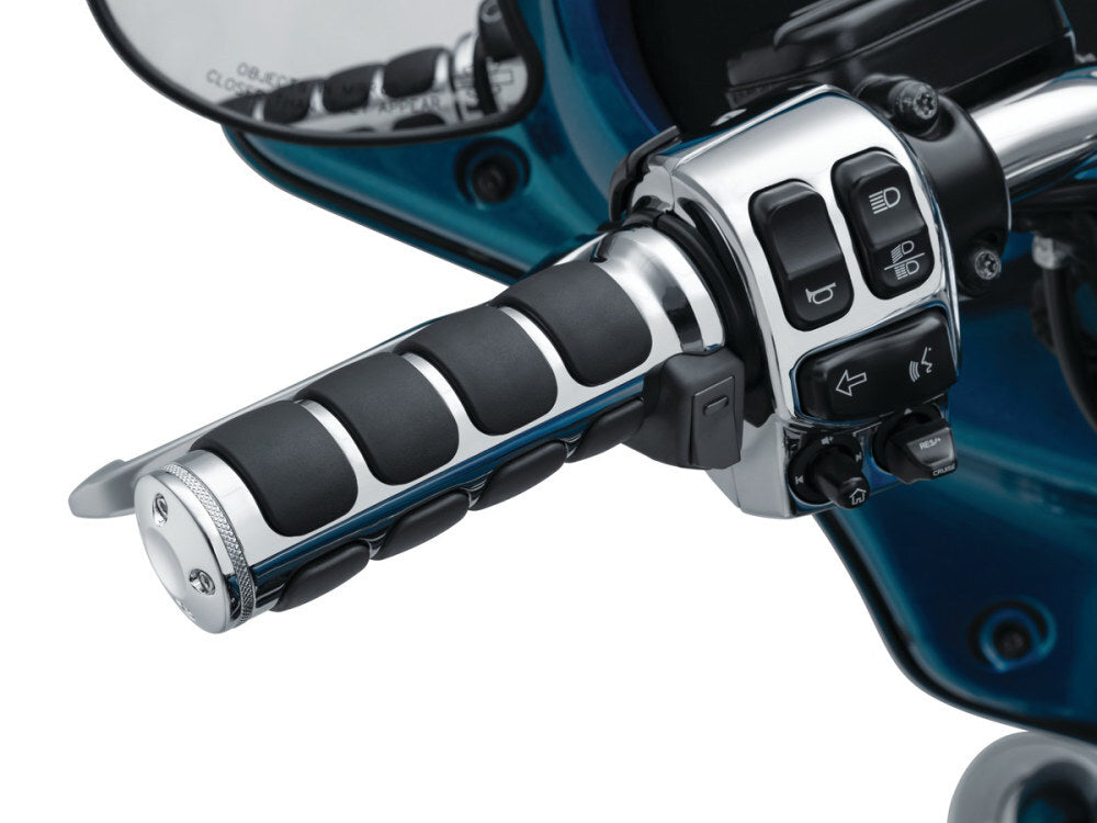 Kuryakyn K6470 Heated ISO Handgrips Chrome for most Big Twin 08-Up w/Throttle-by-Wire