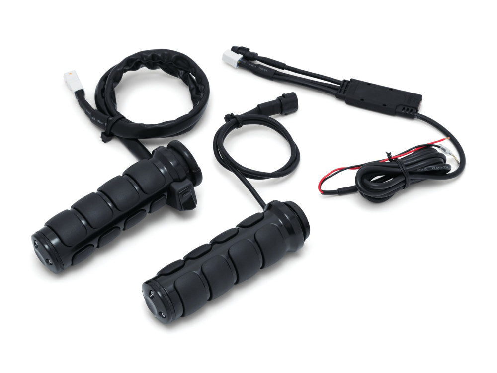 Kuryakyn K6472 Heated ISO Handgrips Black for most Big Twin 08-Up w/Throttle-by-Wire