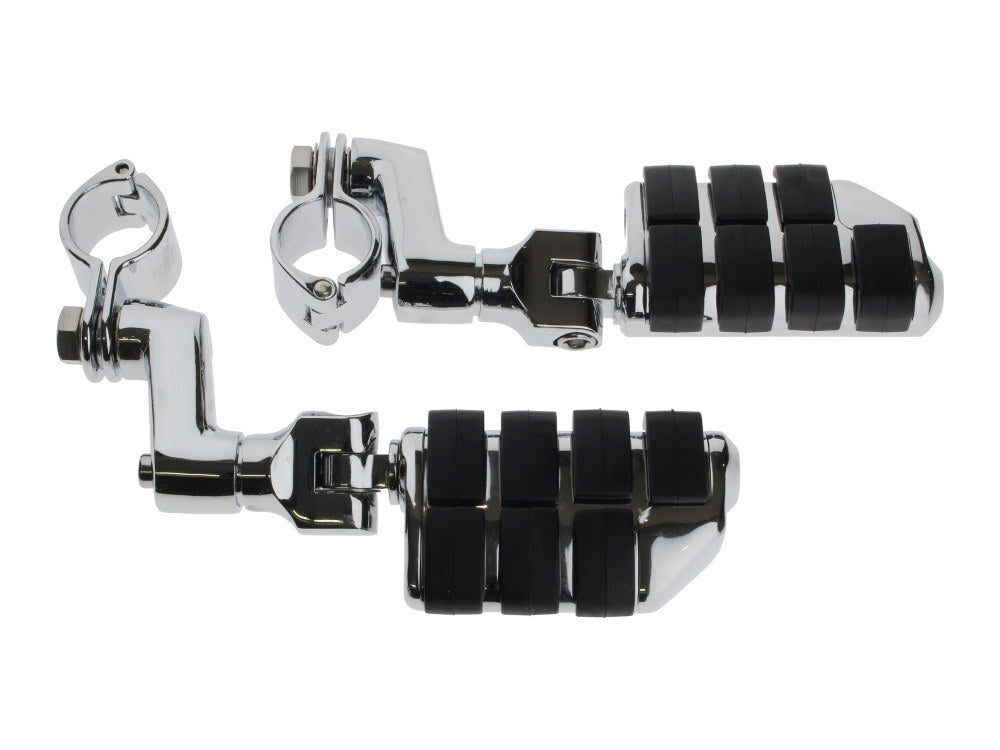 Kuryakyn K7993 ISO Dually FootPegs Chrome w/Offset & 1-1/4" Magnum Quick Clamps