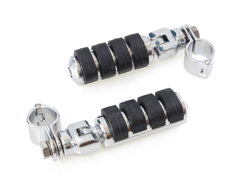 Kuryakyn K8033 ISO Large Footpegs Chrome w/Mounts 1-1/4" Magnum Quick Clamps