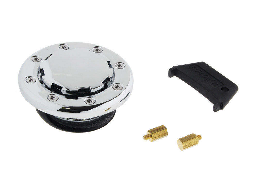 Kuryakyn K8310 Non-Vented Flush Mounted Fuel Cap Chrome for Big Twin 82-99