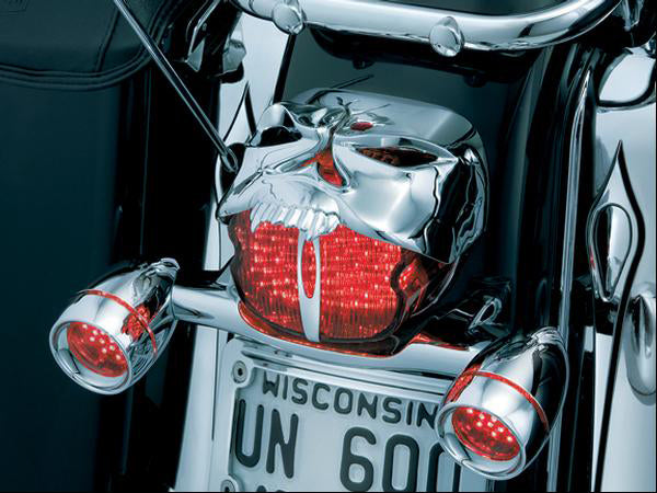 Kuryakyn K9009 Zombie Taillight Cover Chrome for most H-D 73-Up w/OEM Taillight on Fender Top