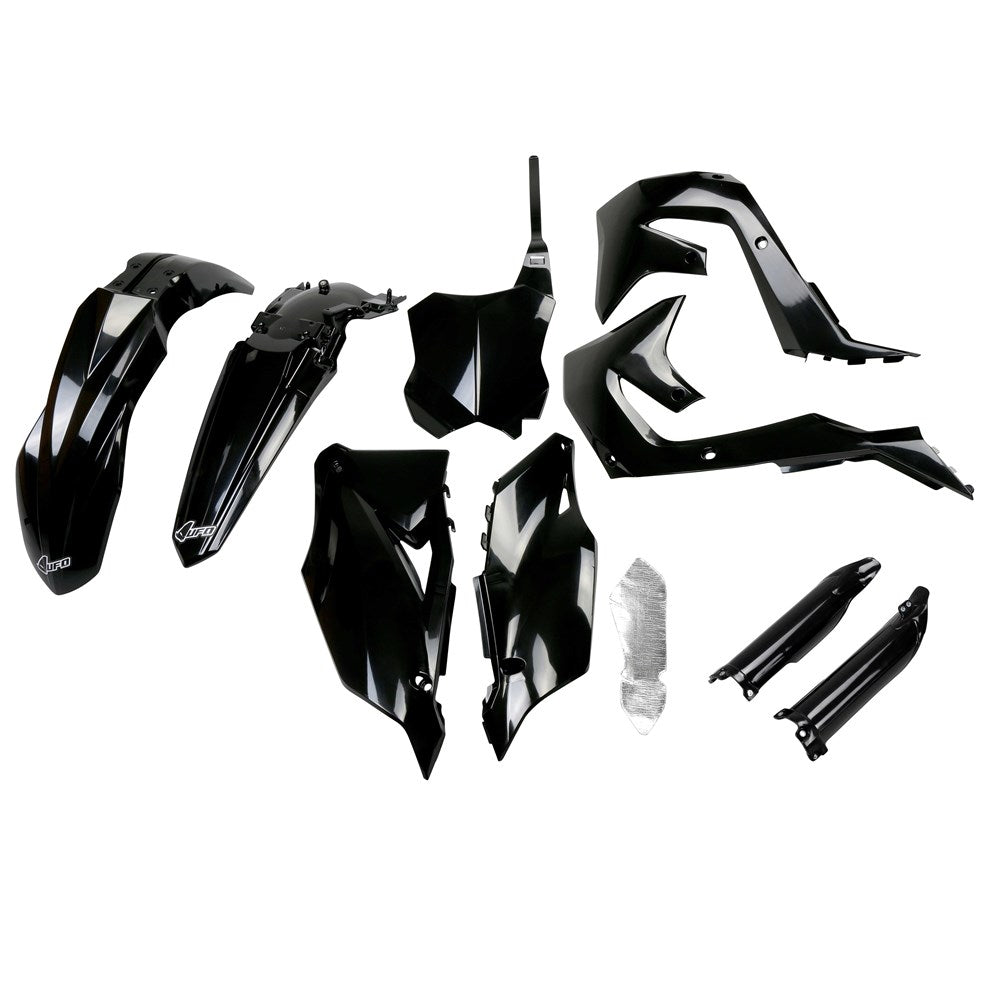 UFO Full Plastics Kit Black for Kawasaki KX 250 F/KX 250 X 21-24/KX 450 F 19-23/KX 450 XC/KX 450 X 21-23