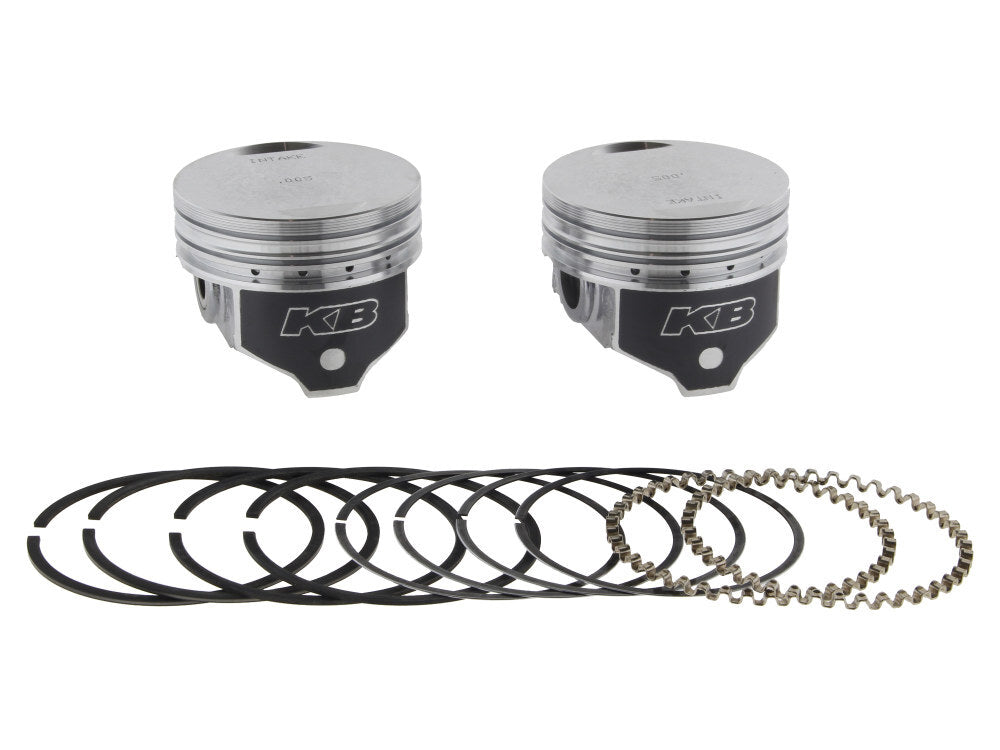 Keith Black Pistons KB258.005 +.005" Flat Top Pistons w/8.6:1 Compression Ratio for Big Twin 84-99 w/Evolution Engine