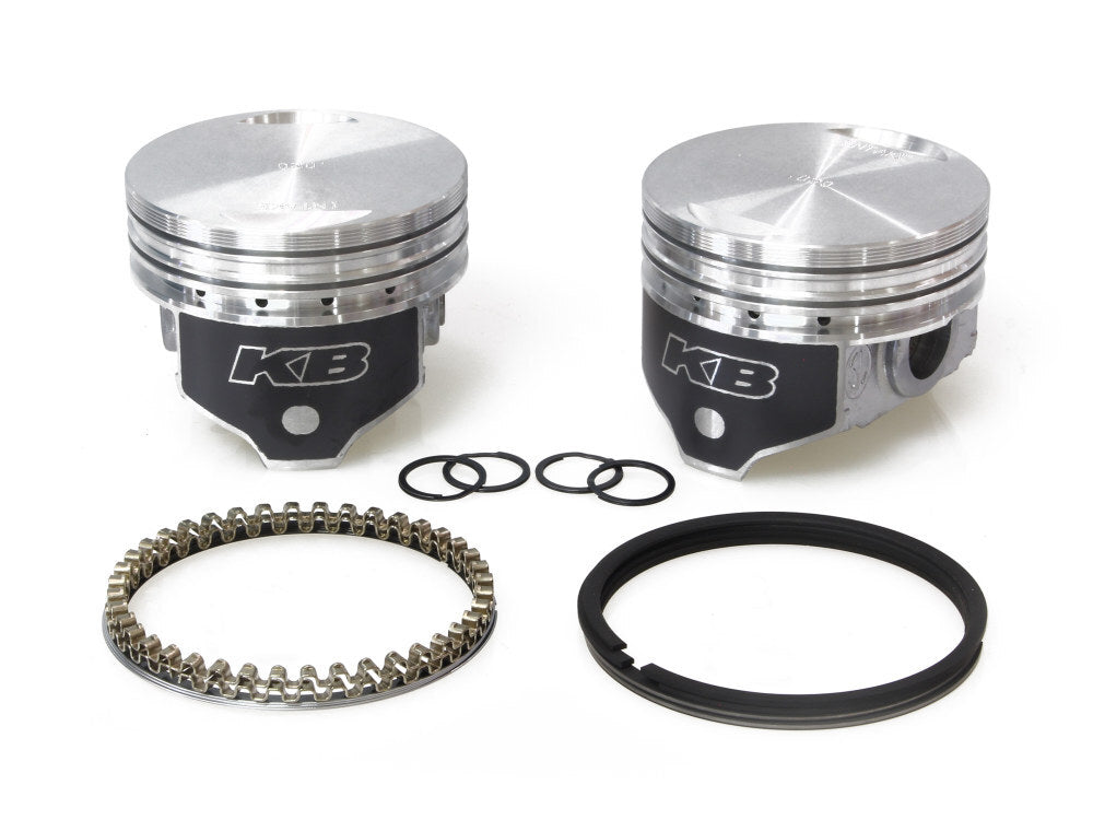 Keith Black Pistons KB258.020 +.020" Flat Top Pistons w/8.6:1 Compression Ratio for Big Twin 84-99 w/Evolution Engine