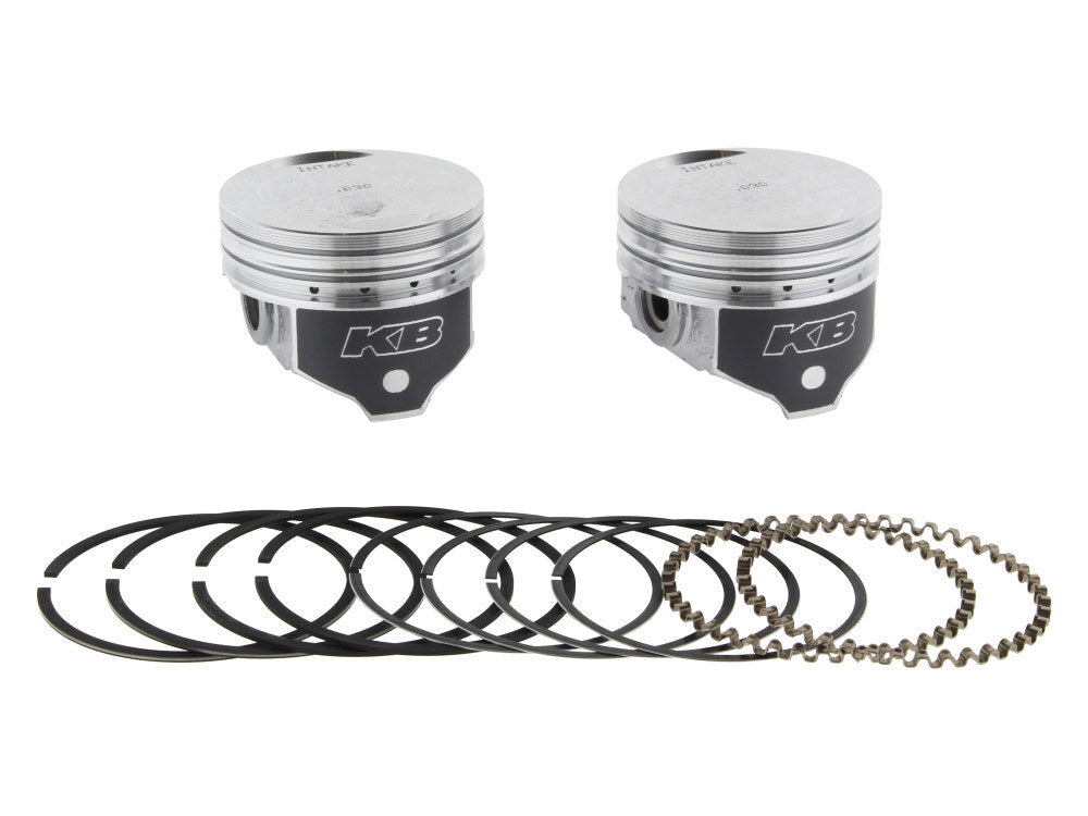 Keith Black Pistons KB258.030 +.030" Flat Top Pistons w/8.6:1 Compression Ratio for Big Twin 84-99 w/Evolution Engine