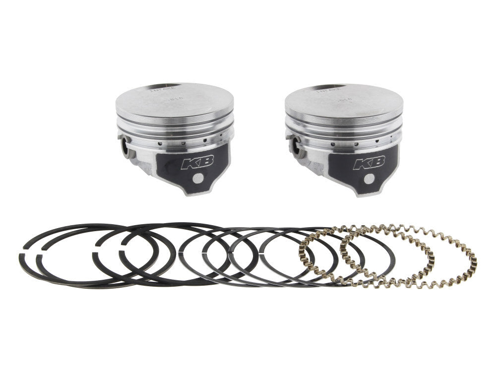 Keith Black Pistons KB264.010 +.010" Flat Top Pistons w/9.0:1 Compression Ratio for Sportster 86-21 w/1200cc Engine/Sportster 86-87 w/1100cc Engine