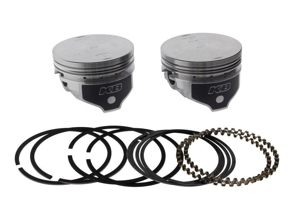 Keith Black Pistons KB410.010 +.010" Flat Top Pistons w/9.1:1 Compression Ratio for Sportster 86-03 w/Big Bore 883cc to 1200cc Conversion