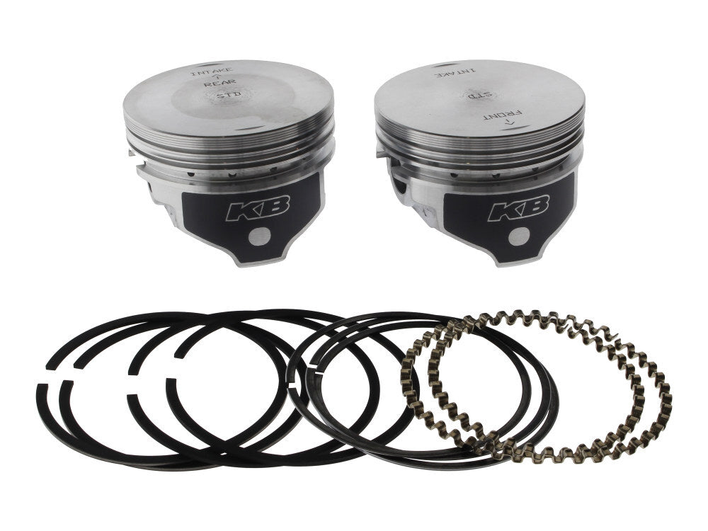 Keith Black Pistons KB410.STD Standard Flat Top Pistons w/9.1:1 Compression Ratio for Sportster 86-03 w/Big Bore 883cc to 1200cc Conversion