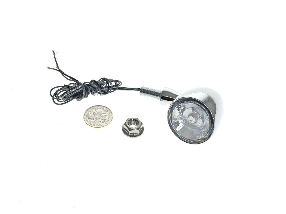 Kellermann KEL-183100 Bullet 1000 PL LED Turn Signal Chrome w/Amber Turn White Running Light