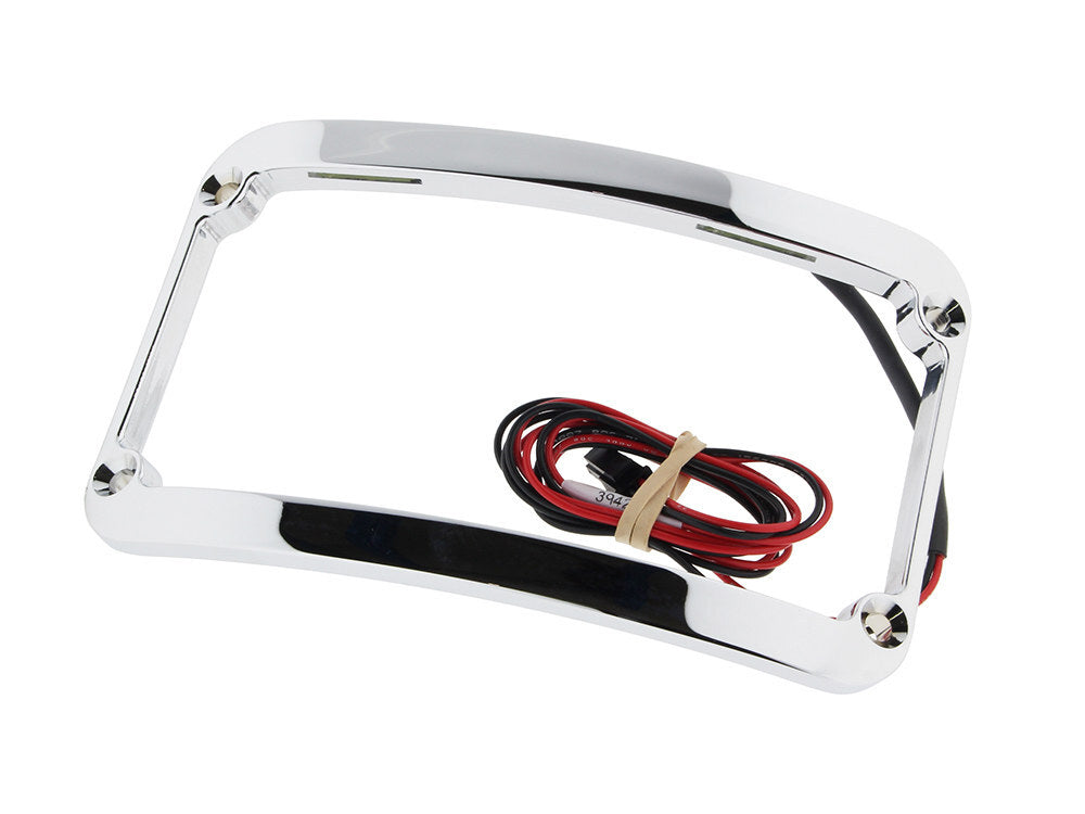 Klock Werks KKC-2030-0839 Curved Number Plate Frame Chrome w/LED Lights