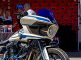 Klock Werks KKC-2310-0843 8" Flare Windshield Blue for Harley-Davidson Low Rider ST 22-Up