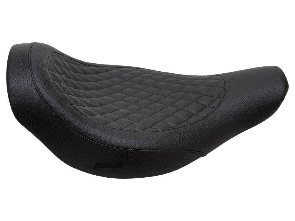 Kodlin KM-K59661-L Fred Kodlin Diamond Stitch Solo Seat Black for Softail Fat Boy w/OEM Fuel Tank & Kodlin Rear Fender